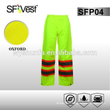 2015 pantalones de plástico de pvc de alta calidad con 300D Oxford con revestimiento de pu o pvc conforme a ANSI / ISEA 107-2010